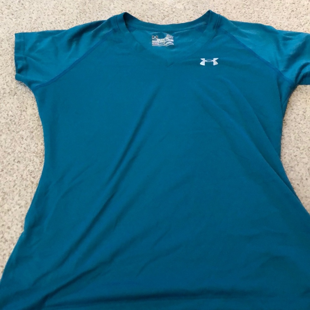Under Armour Heat Gear Shirt Teal small